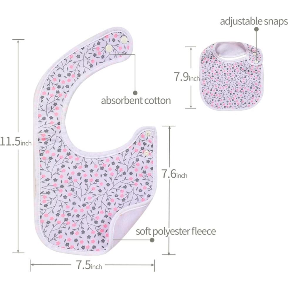 Paquete de 7 Baberos de Algodón Ajustables GLW-PN