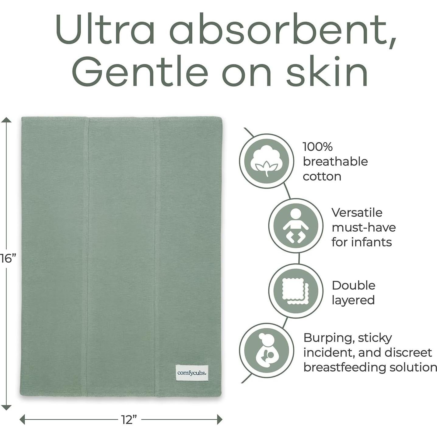 Juego de Pañales Comfy Cubs - Paquete de 6, 100% Algodón, Grande