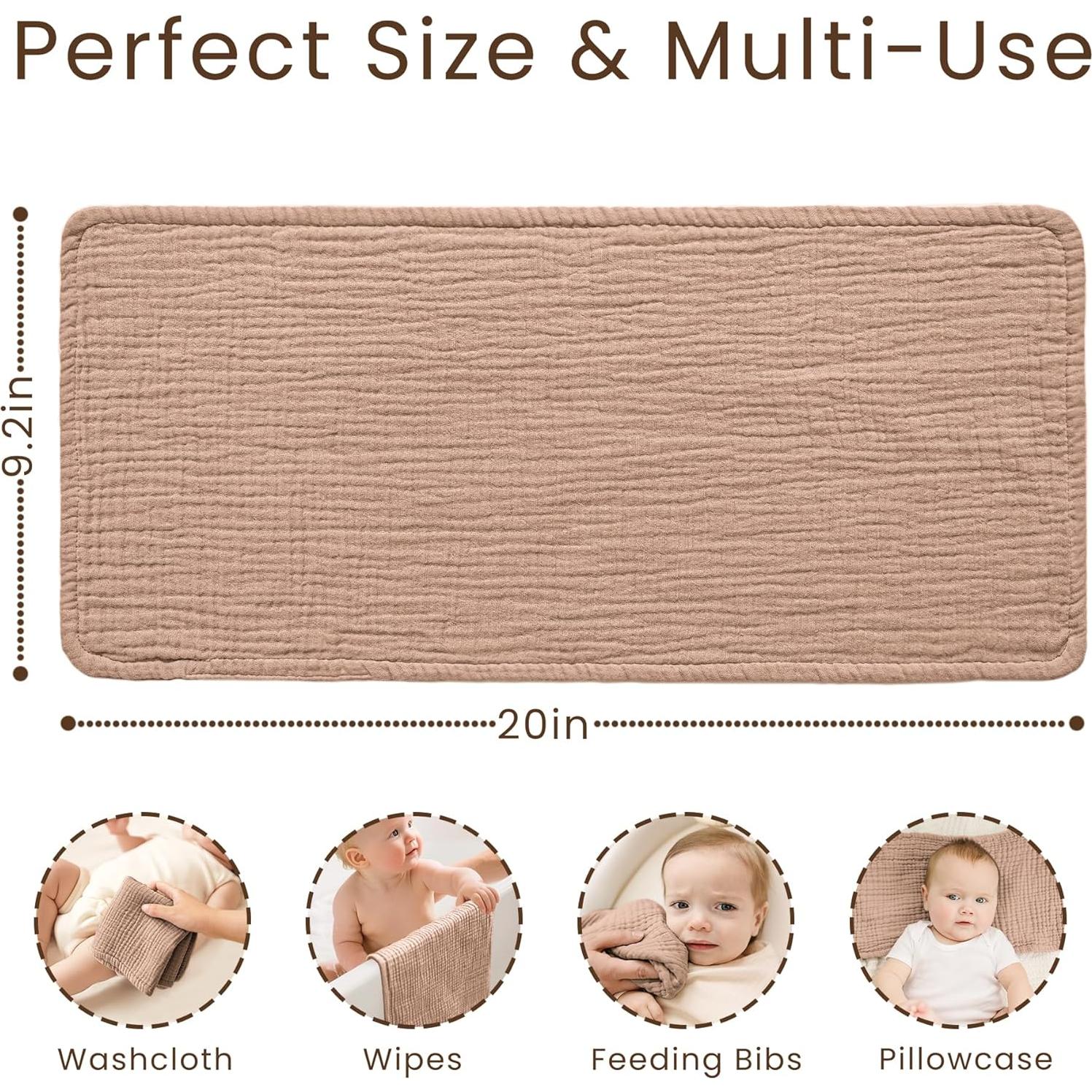 Paños de Eructo para Bebés Konssy - 7 Unidades 100% Algodón