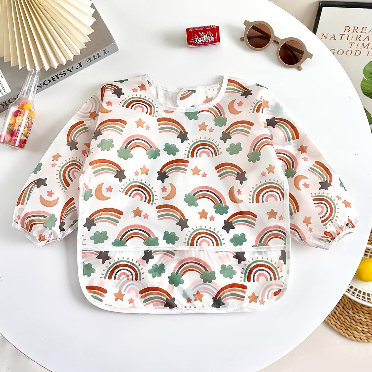 Babero Impermeable PandaEar para Bebés 6-36 Meses Manga Larga