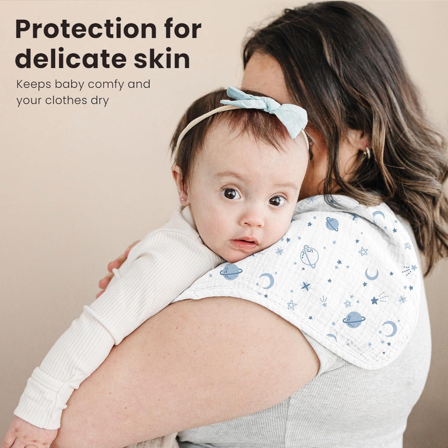 Paños de Eructo para Bebé Konssy - 7 Pack 100% Algodón Suave