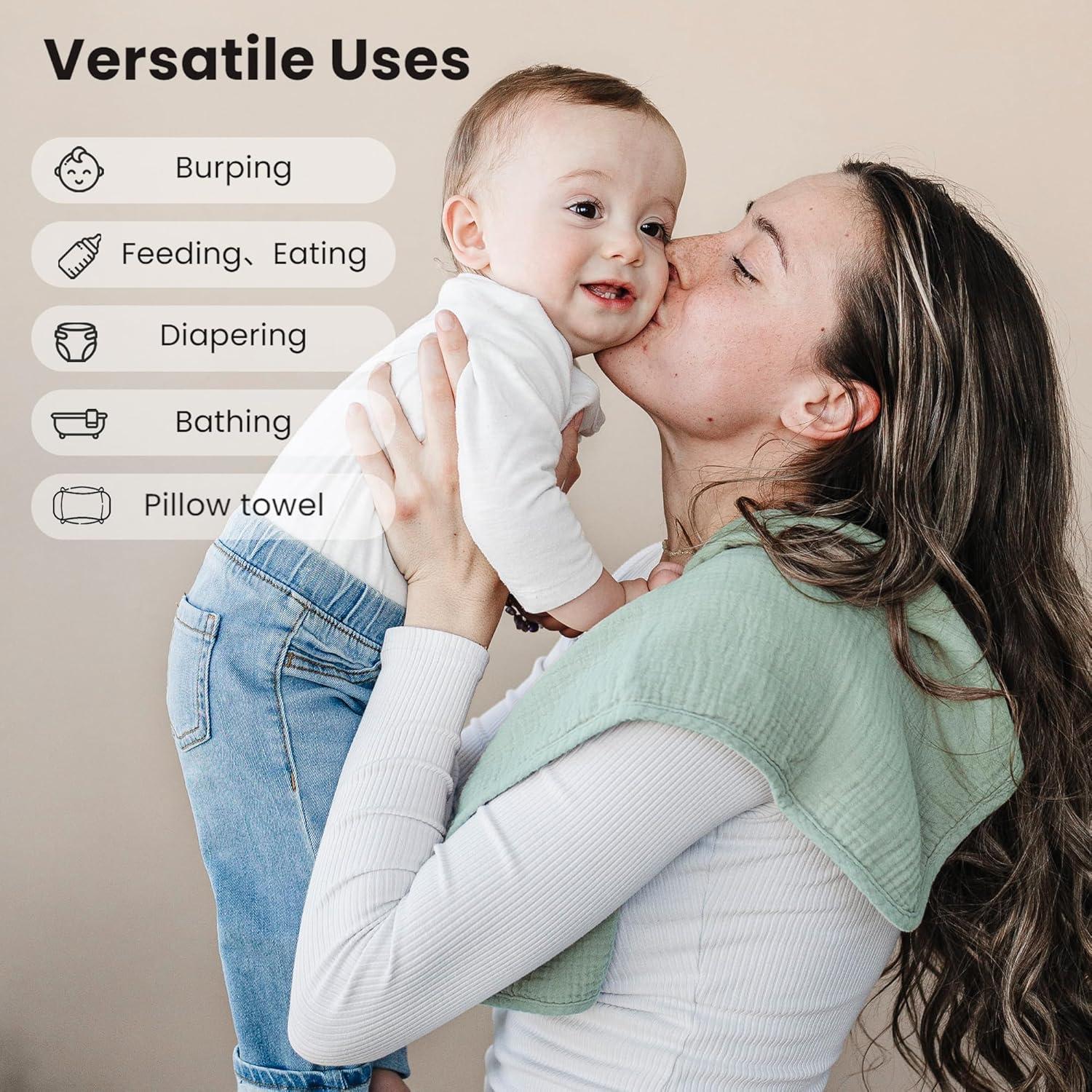 Paños de Eructo para Bebé Konssy - 7 Pack 100% Algodón Suave