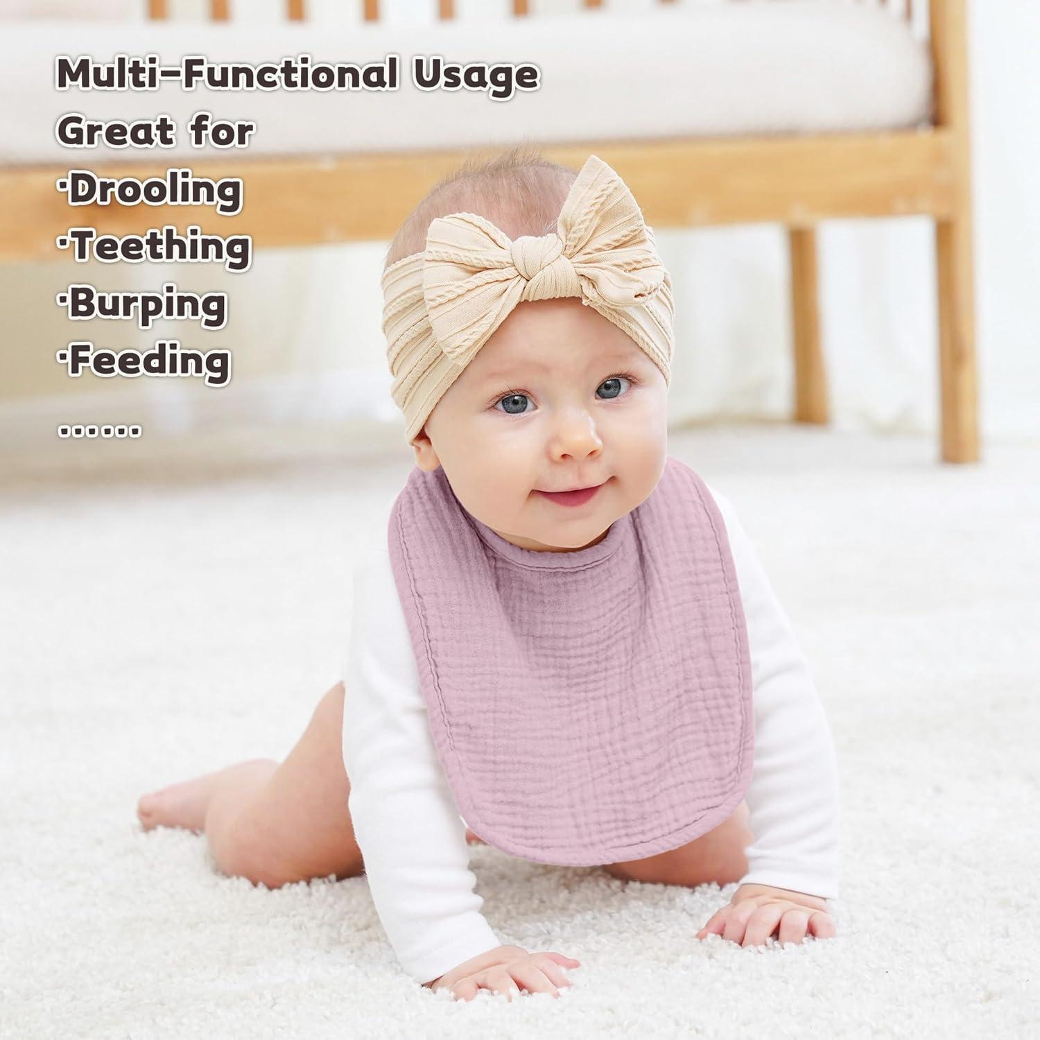 Baberos de Muselina Susurration 10 Pack Ajustables para Bebés