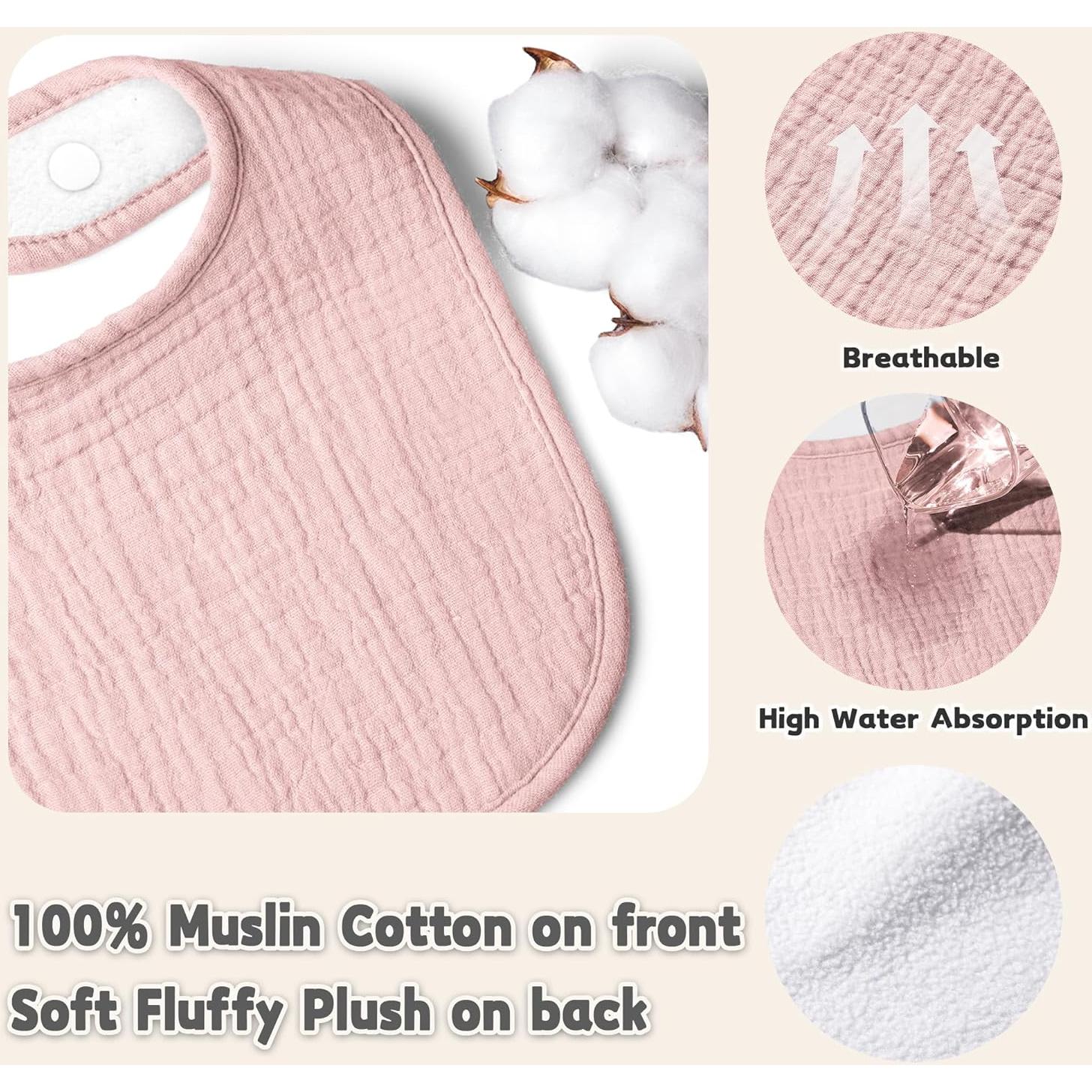 Baberos de Muselina Susurration 10 Pack Ajustables para Bebés