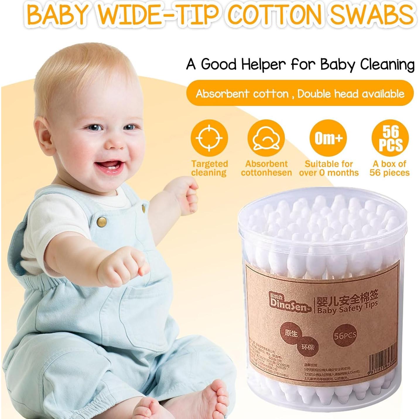 Hisopos de Algodón Orgánico para Bebés HNRLOY - 224 Unidades