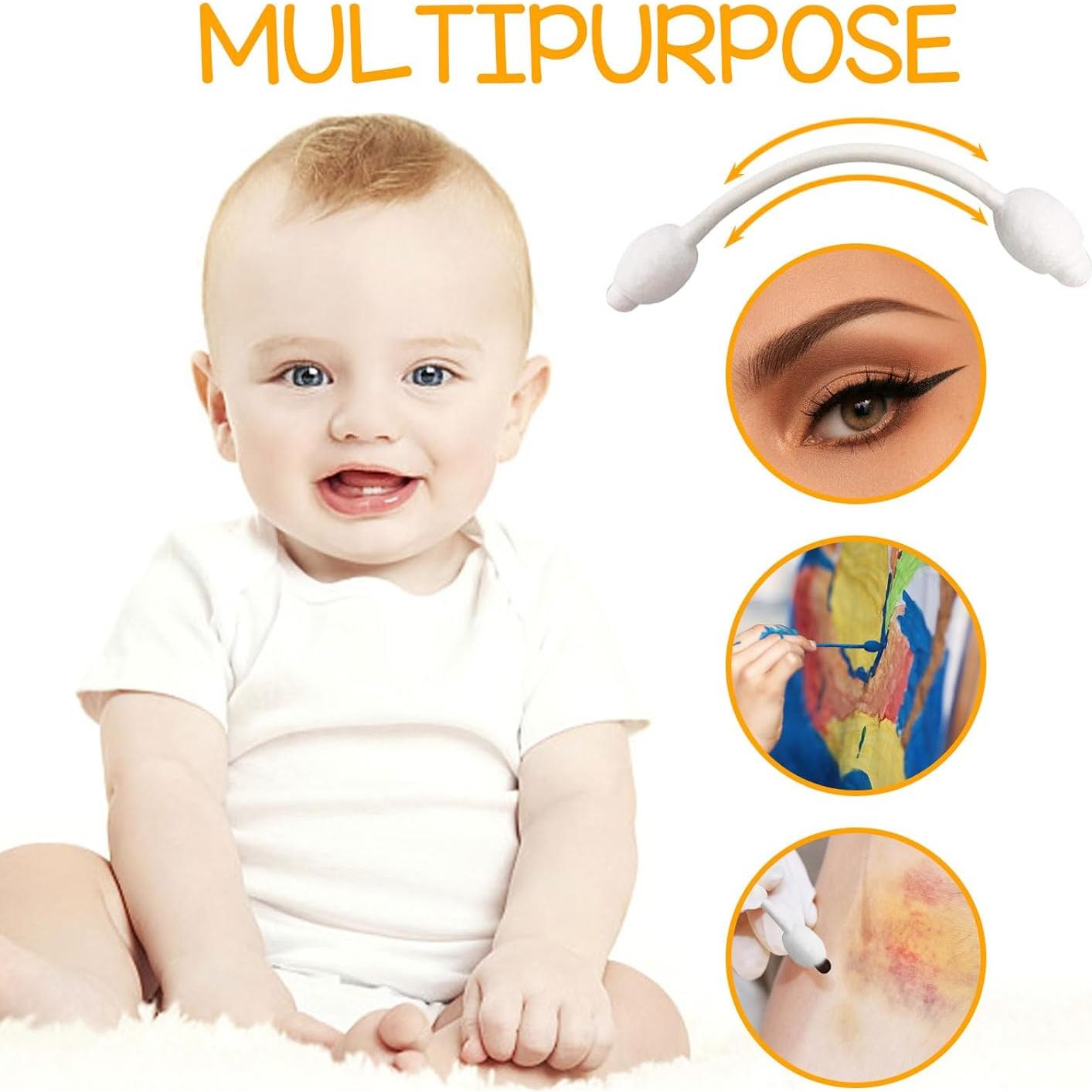 Hisopos de Algodón Orgánico para Bebés HNRLOY - 224 Unidades