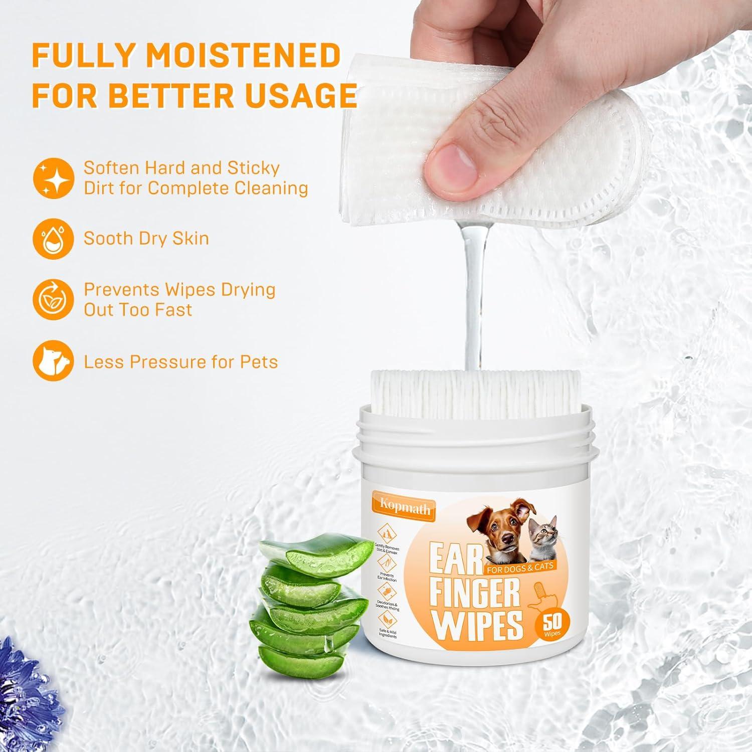 Toallitas Limpiadoras para Oídos de Mascotas Kopmath 100 Unidades