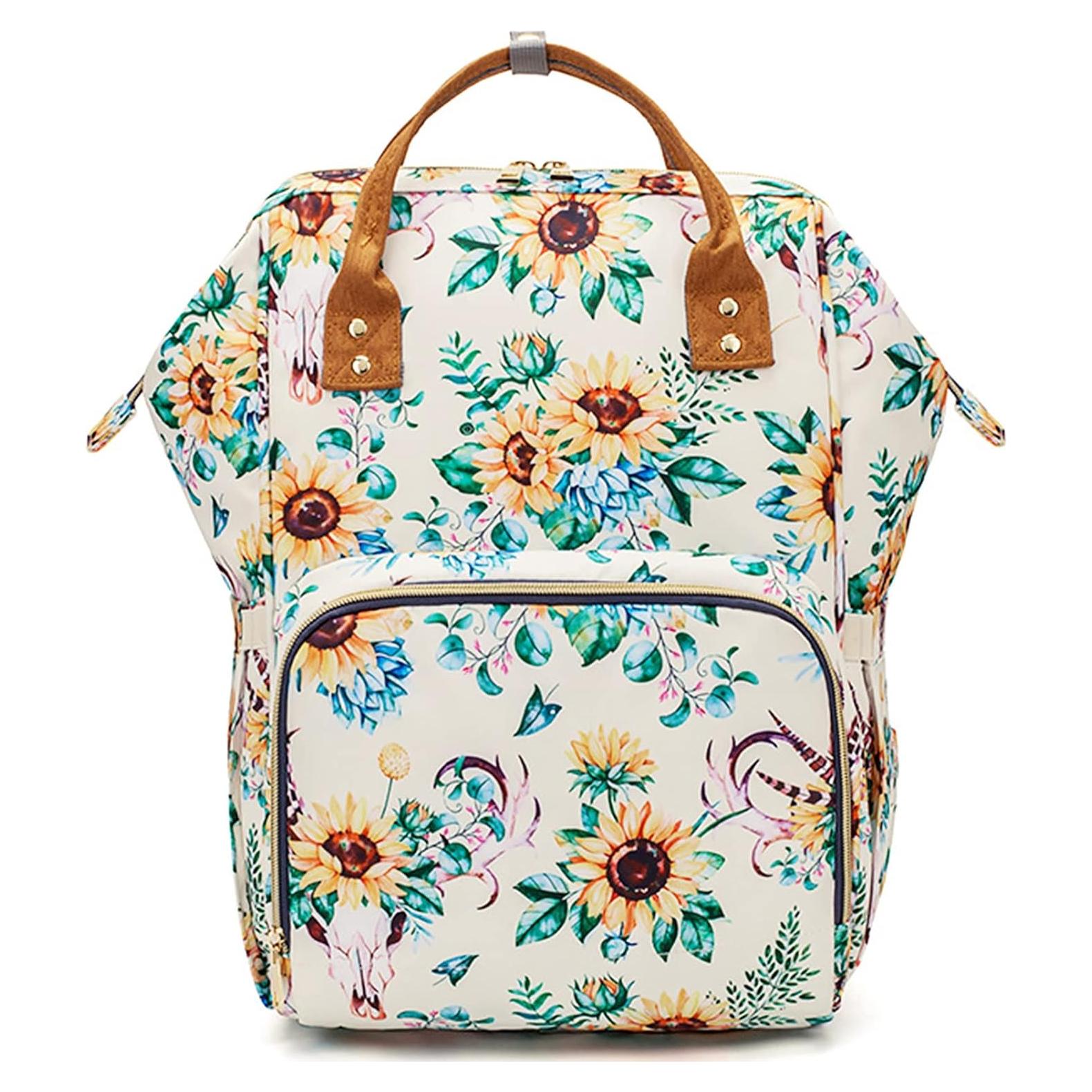 Mochila de Pañales Floral Fba-LHDB001, Impermeable 22.7L