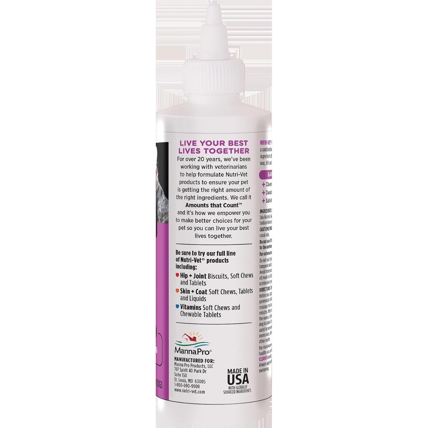 Limpiador de Oídos para Perros Nutri-Vet 236 ml - Suave y Efectivo