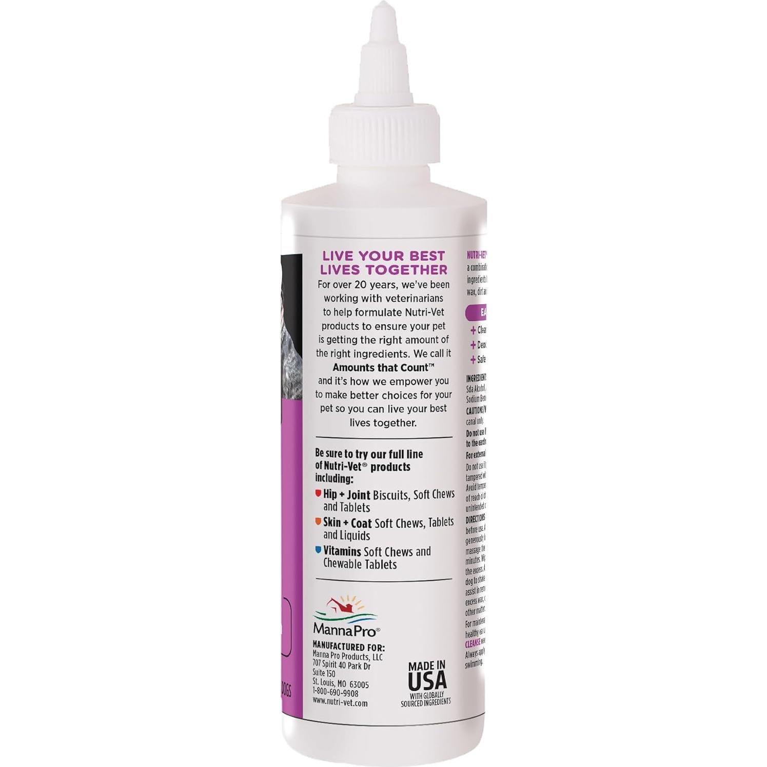 Limpiador de Oídos para Perros Nutri-Vet 236 ml - Suave y Efectivo