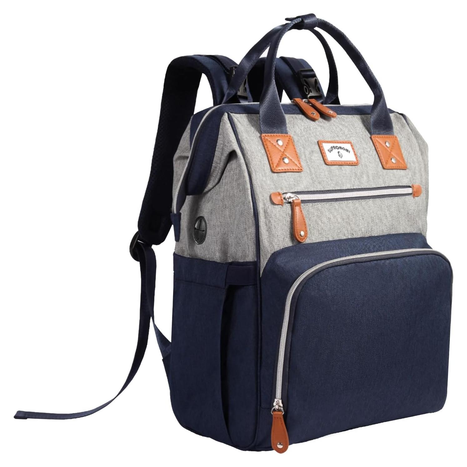 Mochila para Pañales UPROMOMI Azul Gris 25L Unisex