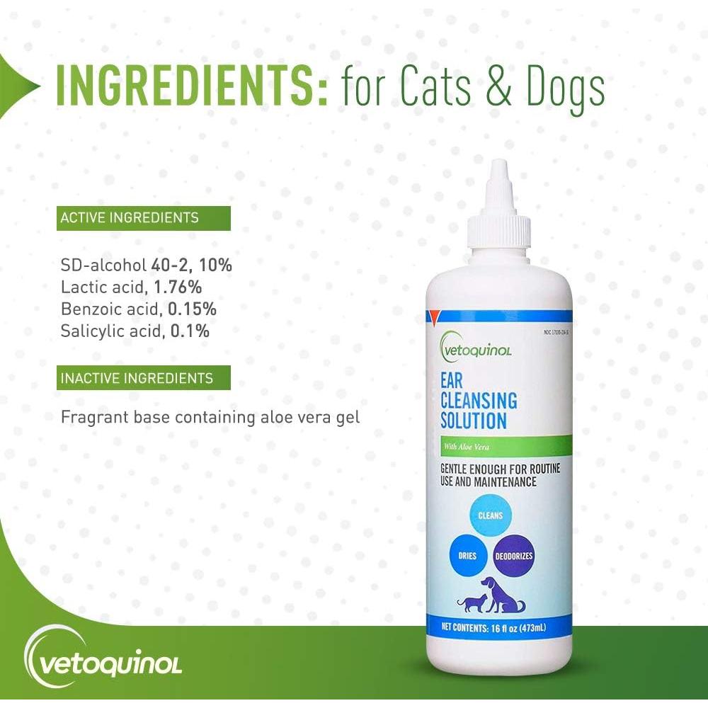 Limpiador de Oídos Vetoquinol para Perros y Gatos 236.6 ml