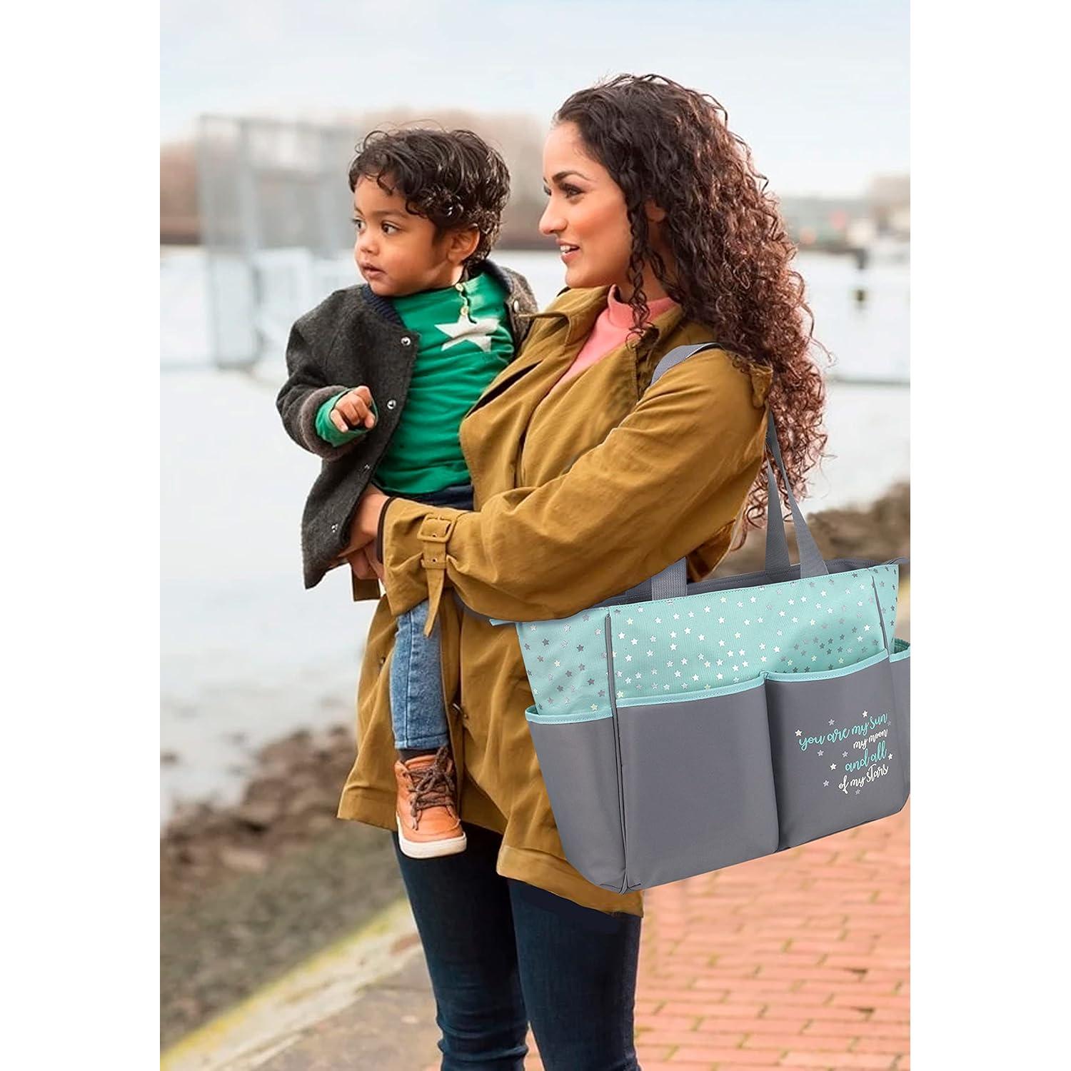 Bolsa de Pañales Esenciales para Bebés 5 Piezas Gris/Aqua