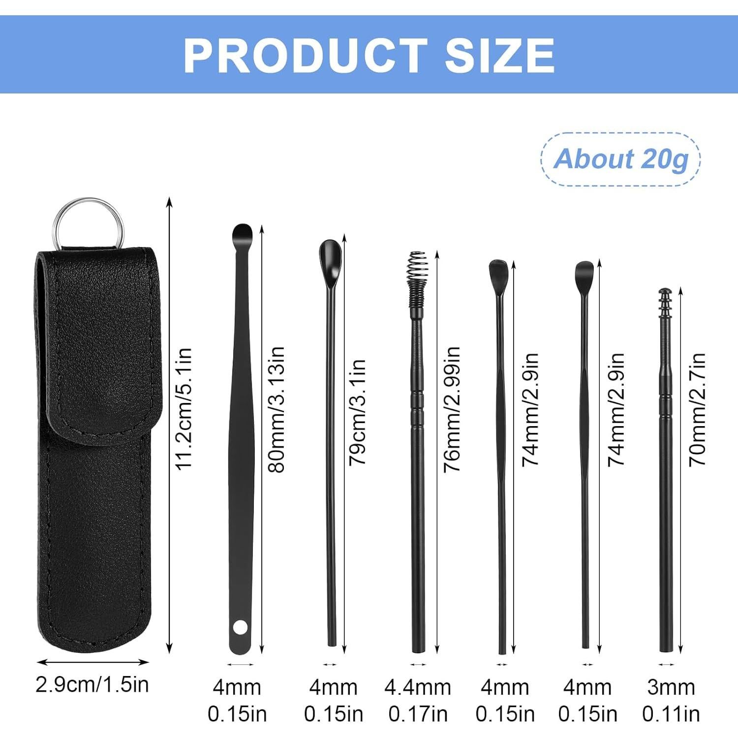 Kit de Limpieza de Oídos 6 Piezas Acero Inoxidable CIATBYYJ