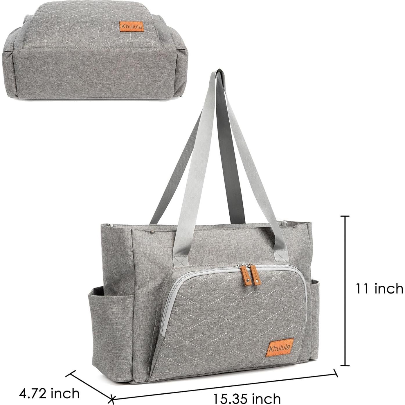 Bolsa de Pañales Solid Mommy Gris con Almohadilla y Clips