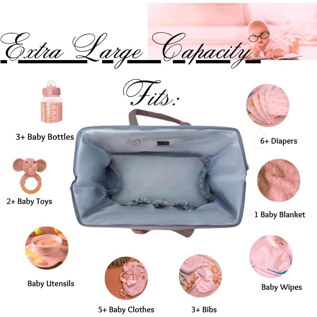 Bolsa de Pañales Oversized Rosa SLyDe - Bolsa de Viaje 35.5x27.9x45.7cm