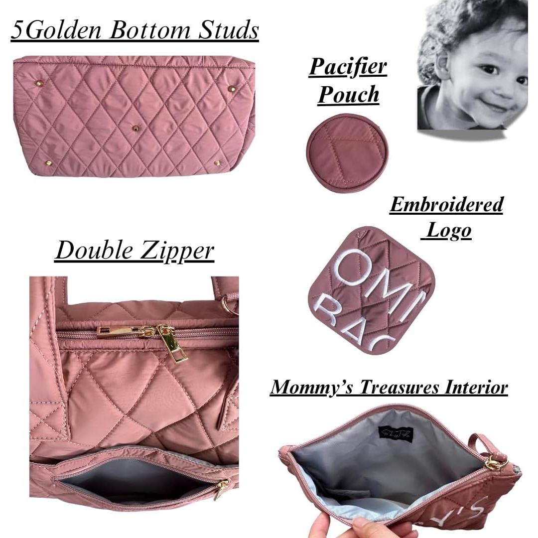 Bolsa de Pañales Oversized Rosa SLyDe - Bolsa de Viaje 35.5x27.9x45.7cm