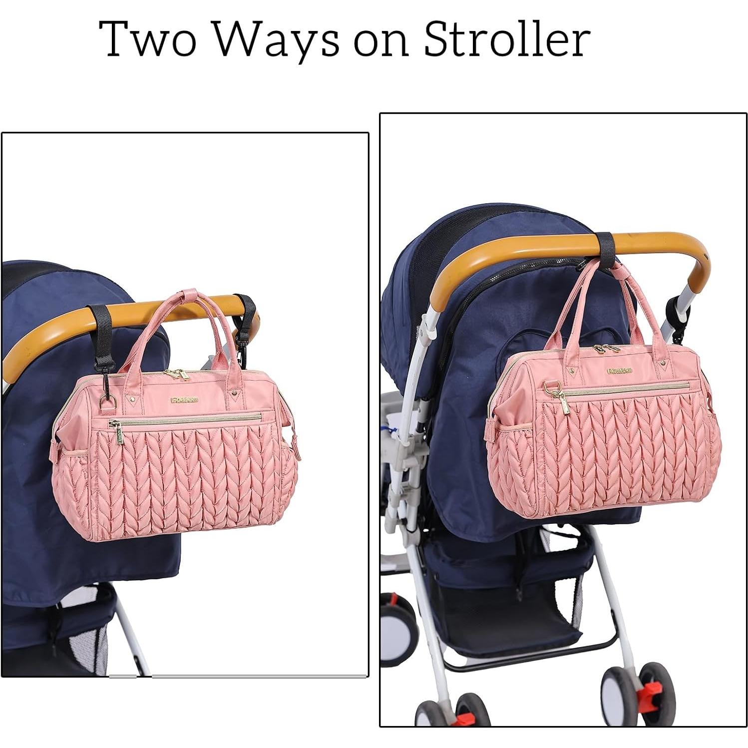 Bolsa de Pañales Mediana BHAFEM Rosa, Mochila Tote Convertible