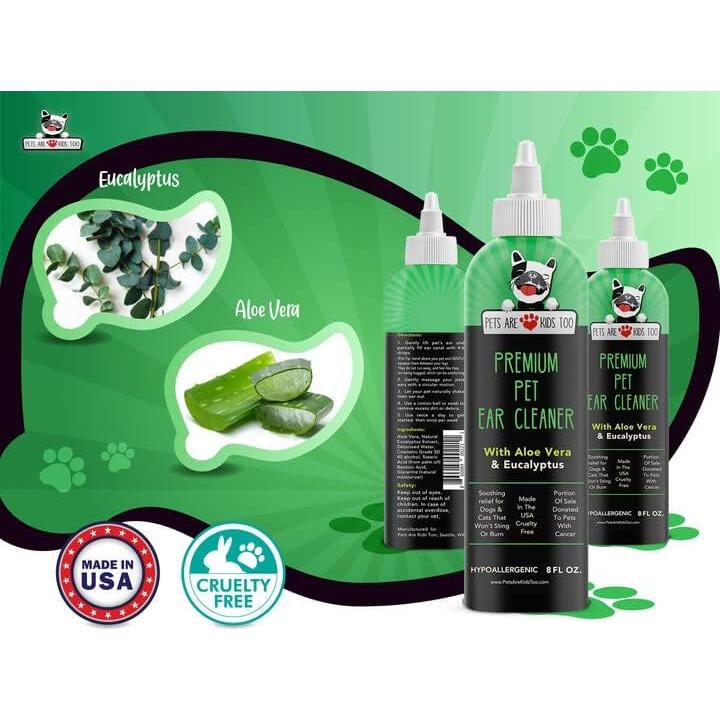Limpiador de Oídos para Mascotas Pets Are Kids Too - Aloe Vera y Eucalipto