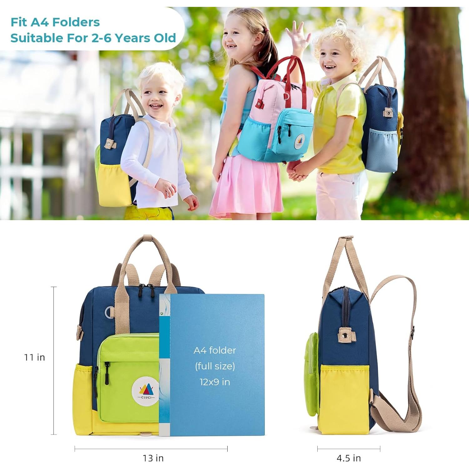 Mochila Escolar CLUCI para Niños Pequeños 28x11.4x33cm