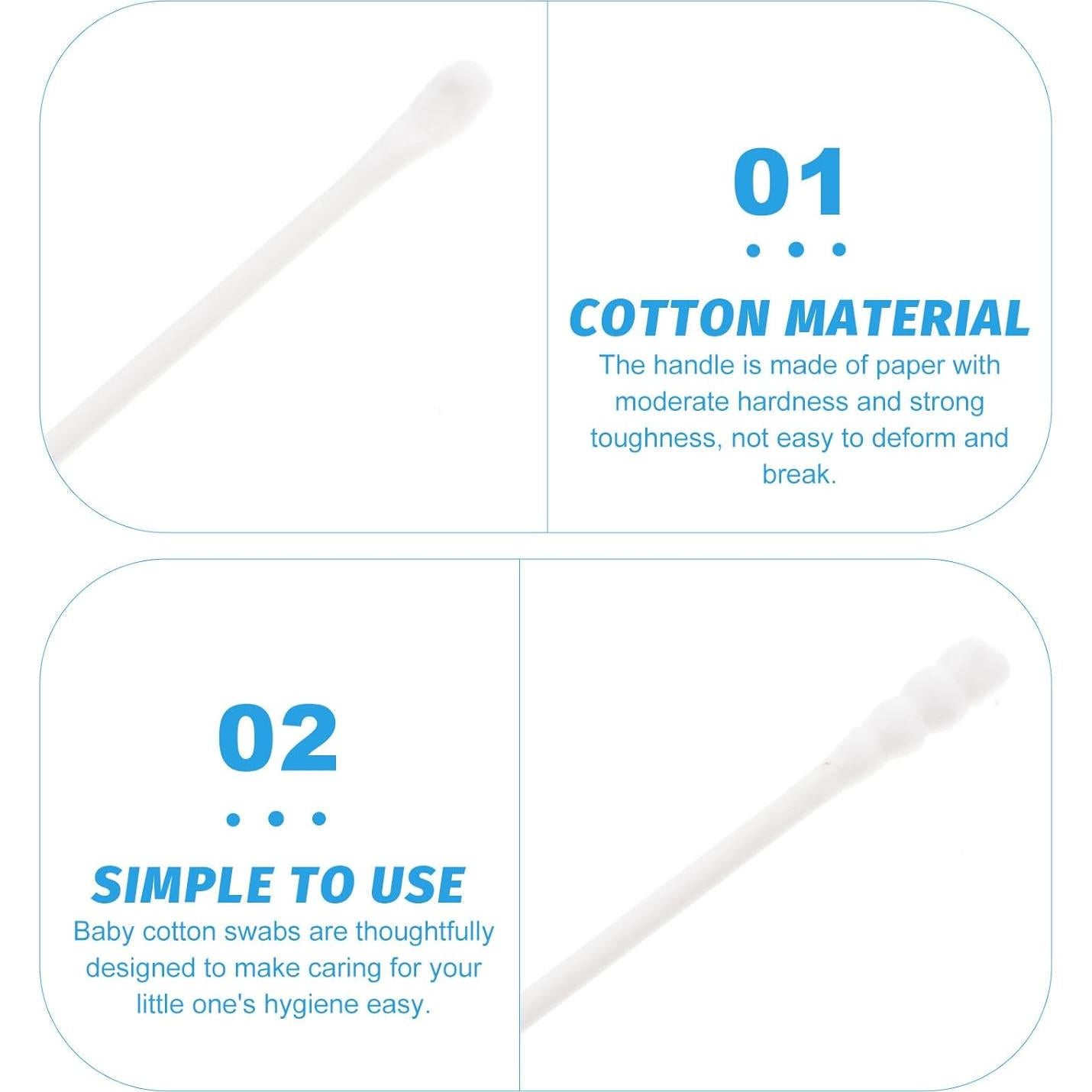 Bastones de Algodón NUOBESTY 400PCS Doble Punta para Bebés