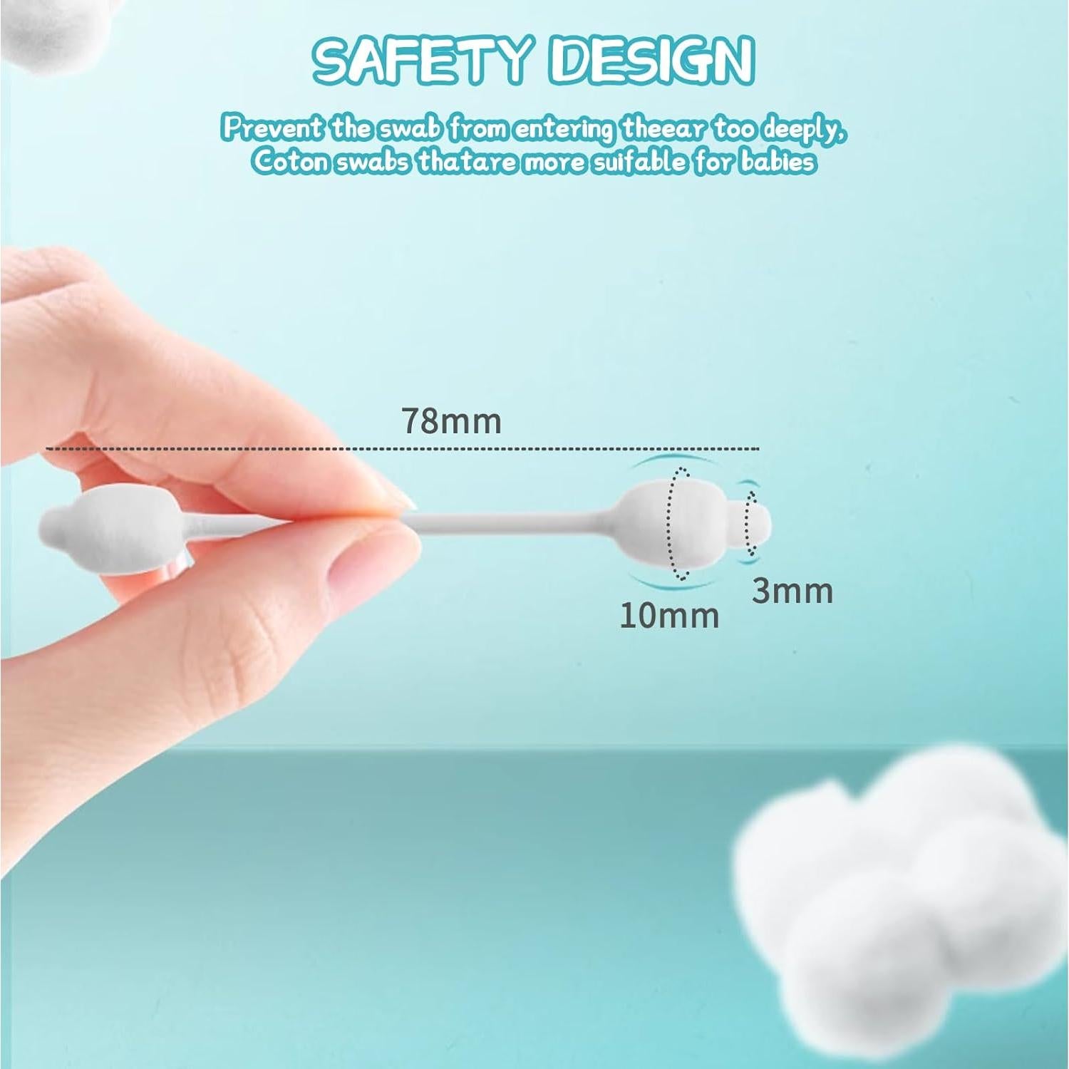 Hisopos de Algodón Orgánico CenYouful para Bebés - 220 Unidades