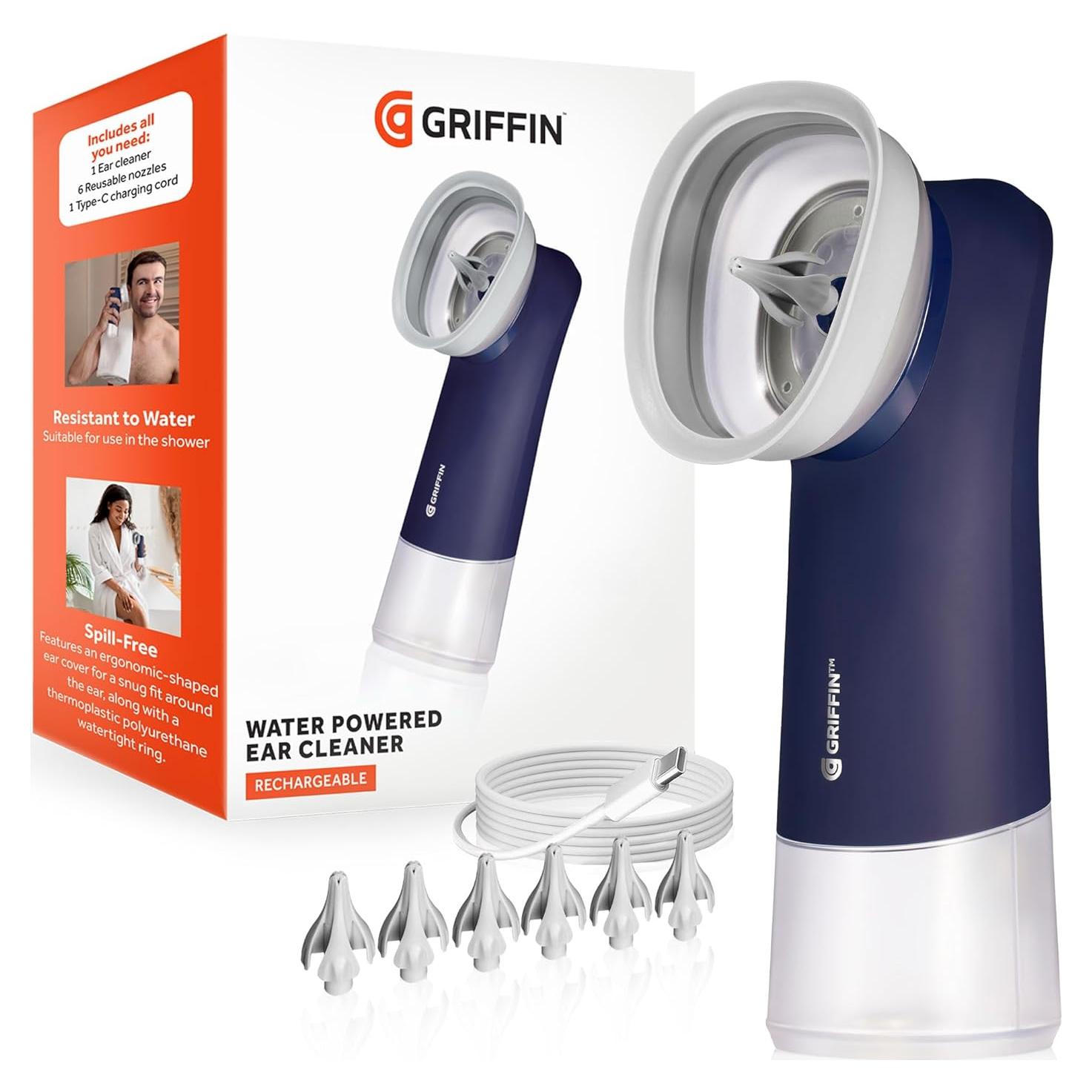 Limpiador de Oídos a Base de Agua Griffin - IPX5, 6 Puntas Reemplazo