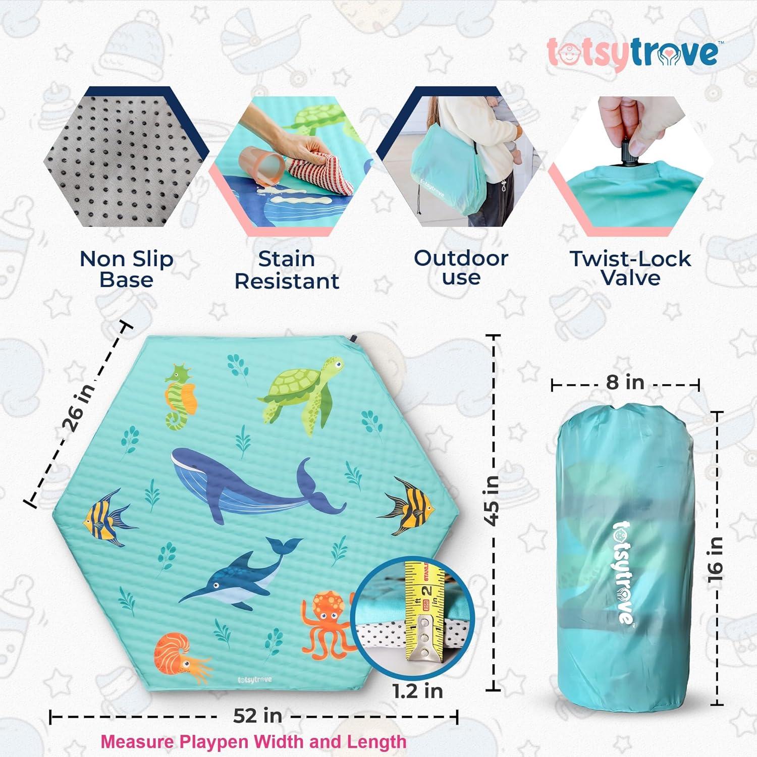 Alfombra de Juego Autoinflable Marina 132x114 cm para Bebés