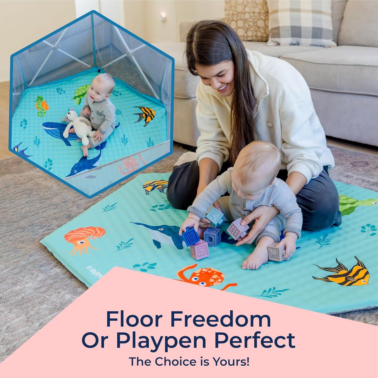 Alfombra de Juego Autoinflable Marina 132x114 cm para Bebés