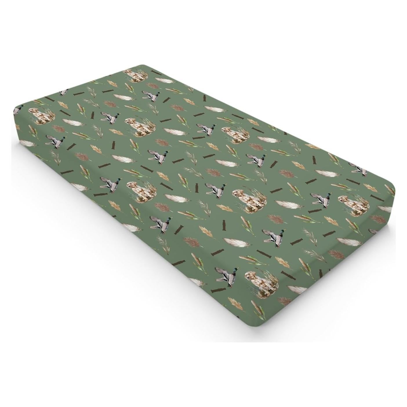 Funda de Cambiador de Bebé Caza de Patos Verde 81x41 cm