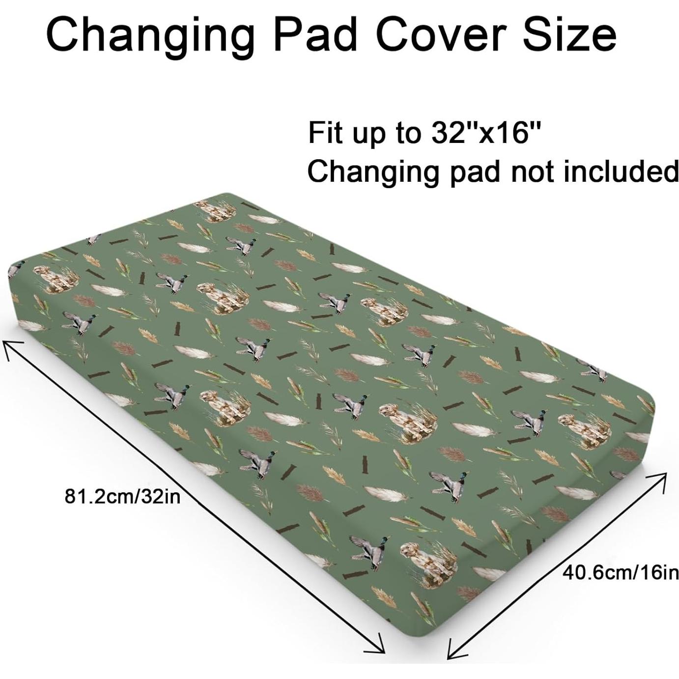 Funda de Cambiador de Bebé Caza de Patos Verde 81x41 cm