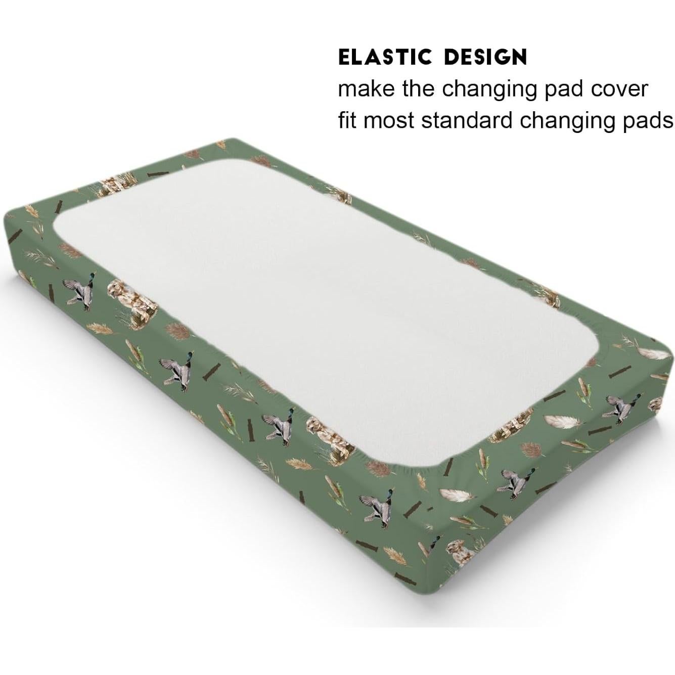 Funda de Cambiador de Bebé Caza de Patos Verde 81x41 cm