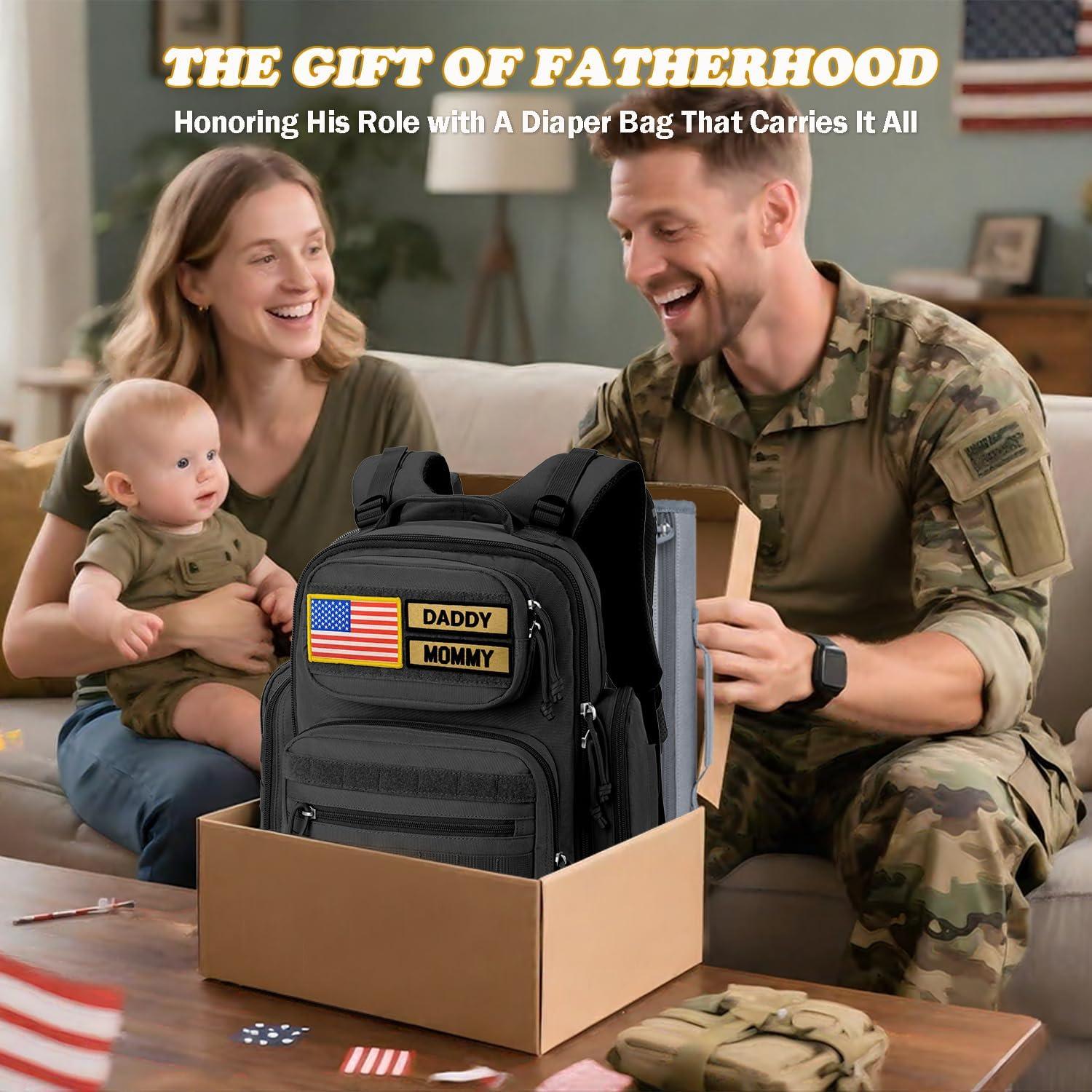 Mochila Militar para Pañales Miracol 40L Gris con Cambiador