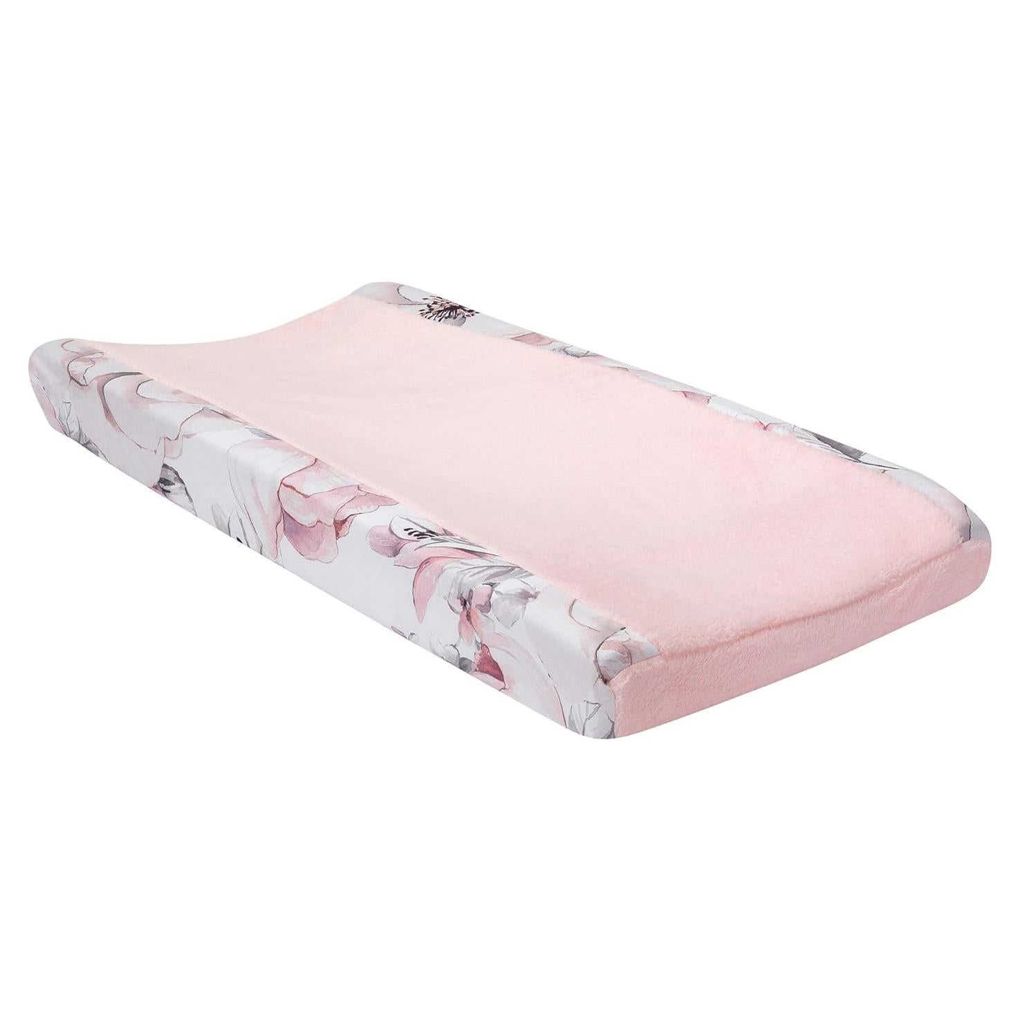 Funda de Cambiador Lambs & Ivy Floral Rosa y Gris 81x41 cm