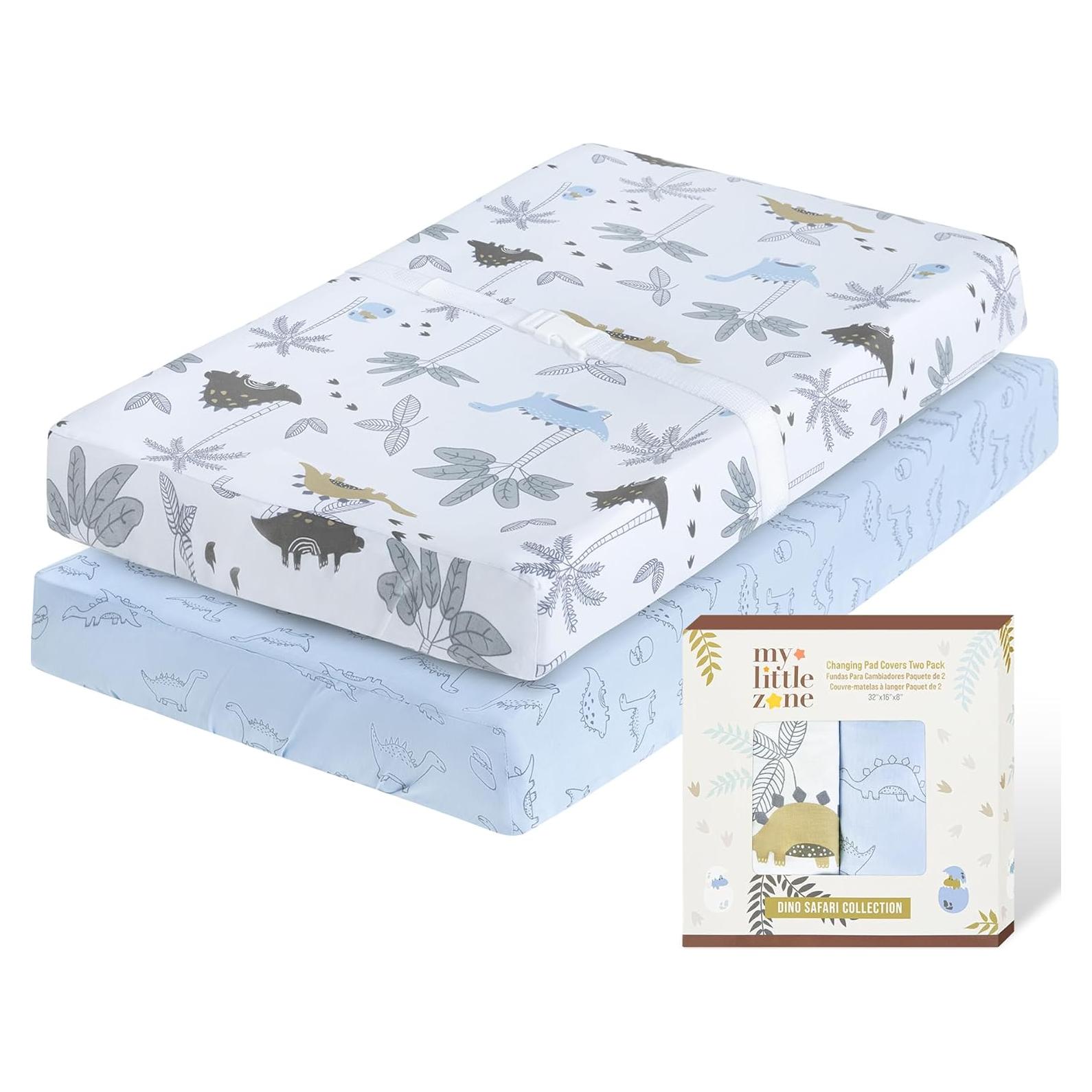 Funda de Cambiador de Algodón 100% para Niños - Dinosaurio Azul