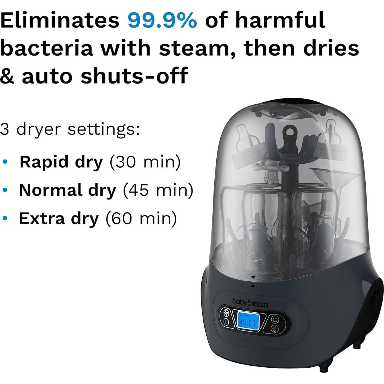 Esterilizador y Secador de Biberones Baby Brezza Carbón 4 en 1