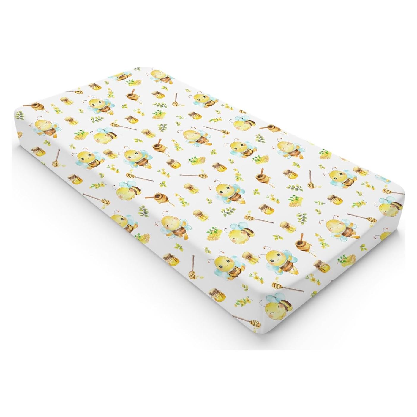 Cubierta de Cambiador de Bebé Boho Abejas y Hojas 81x41cm