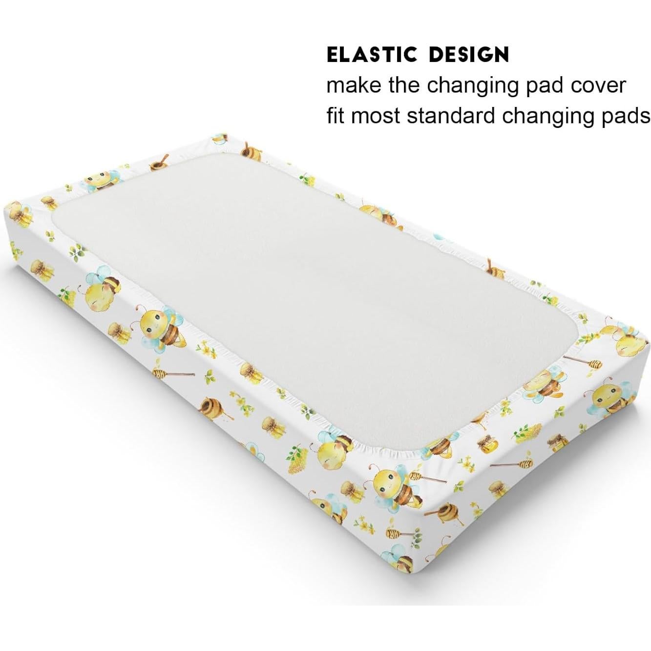 Cubierta de Cambiador de Bebé Boho Abejas y Hojas 81x41cm