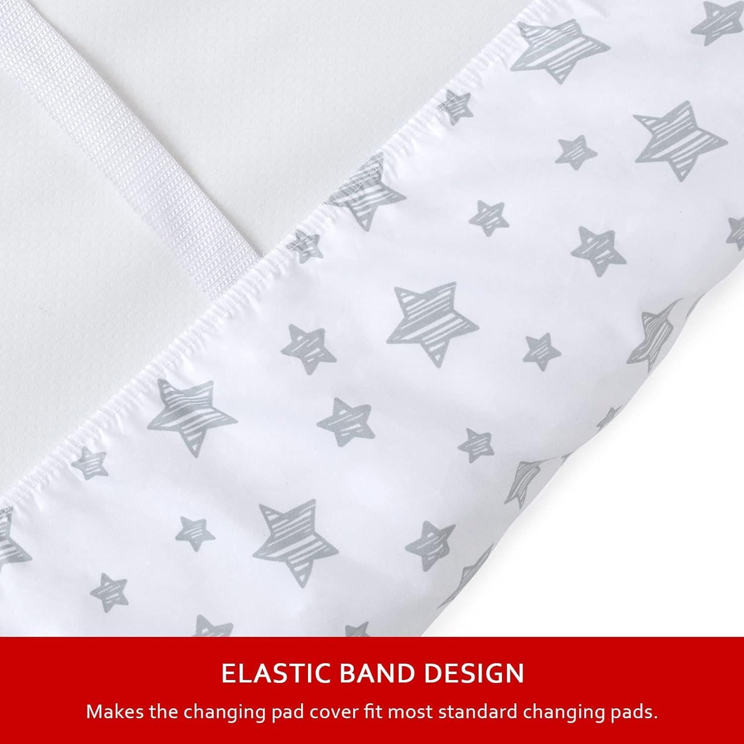 Funda de Cambiador Moonsea 2-Pack Microfibra Gris y Blanco