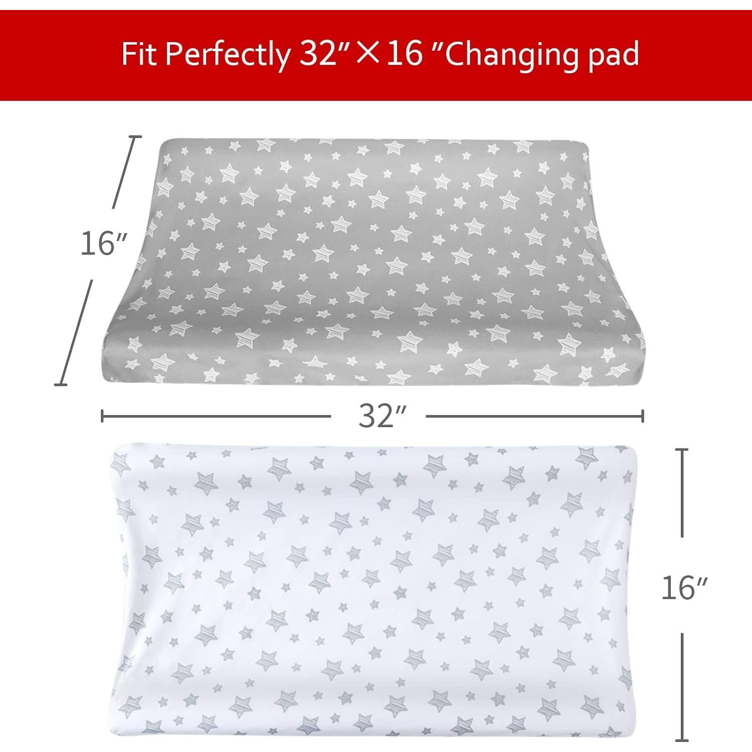 Funda de Cambiador Moonsea 2-Pack Microfibra Gris y Blanco