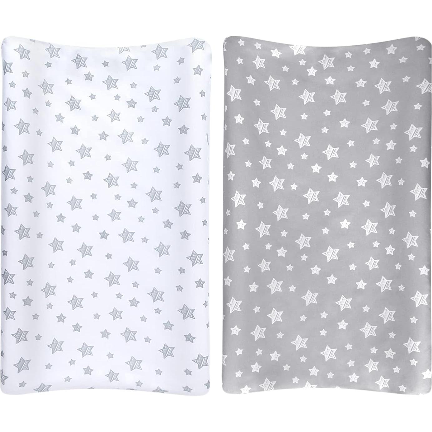 Funda de Cambiador Moonsea 2-Pack Microfibra Gris y Blanco