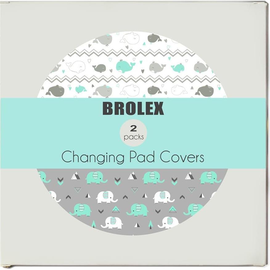 Fundas de Cambiador Elástico Brolex Elefante y Ballena 81x41cm