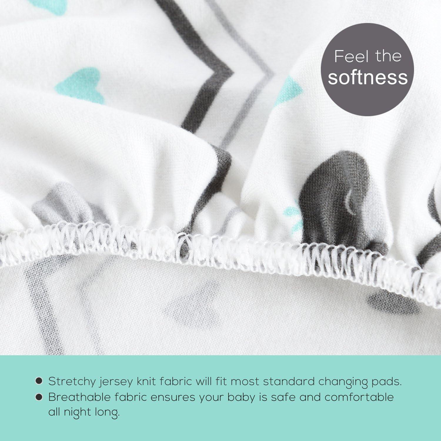 Fundas de Cambiador Elástico Brolex Elefante y Ballena 81x41cm