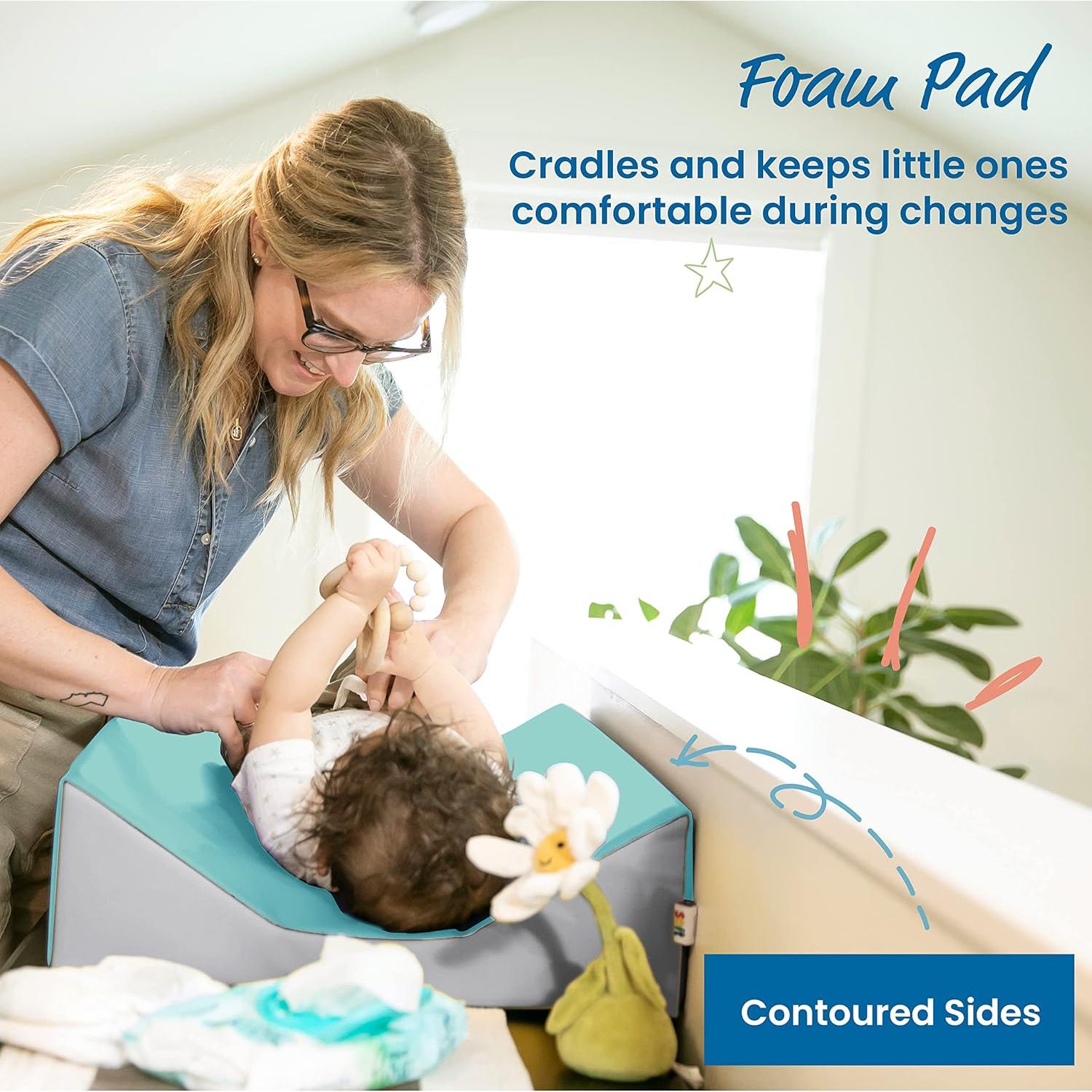 Cambiador Contorneado ECR4Kids SoftZone Verde Agua 130.8x55.9cm