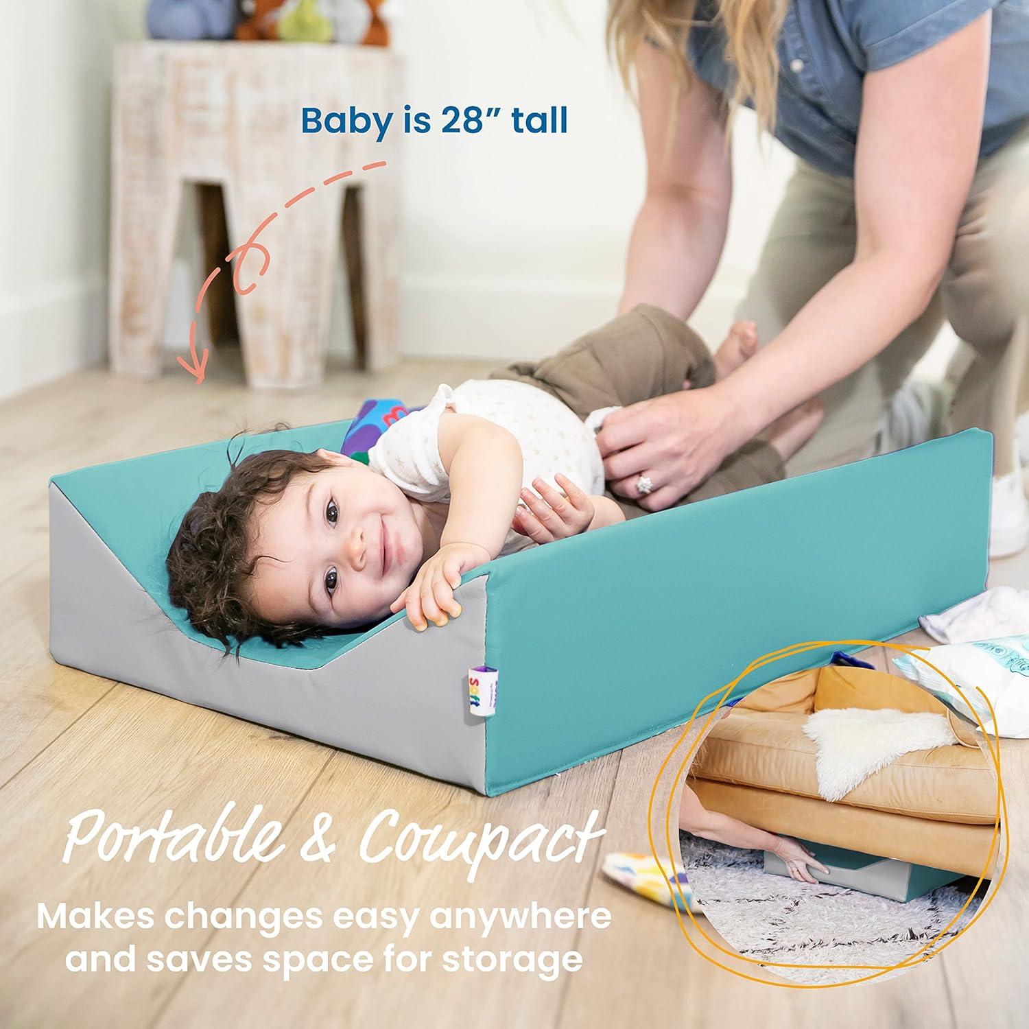 Cambiador Contorneado ECR4Kids SoftZone Verde Agua 130.8x55.9cm