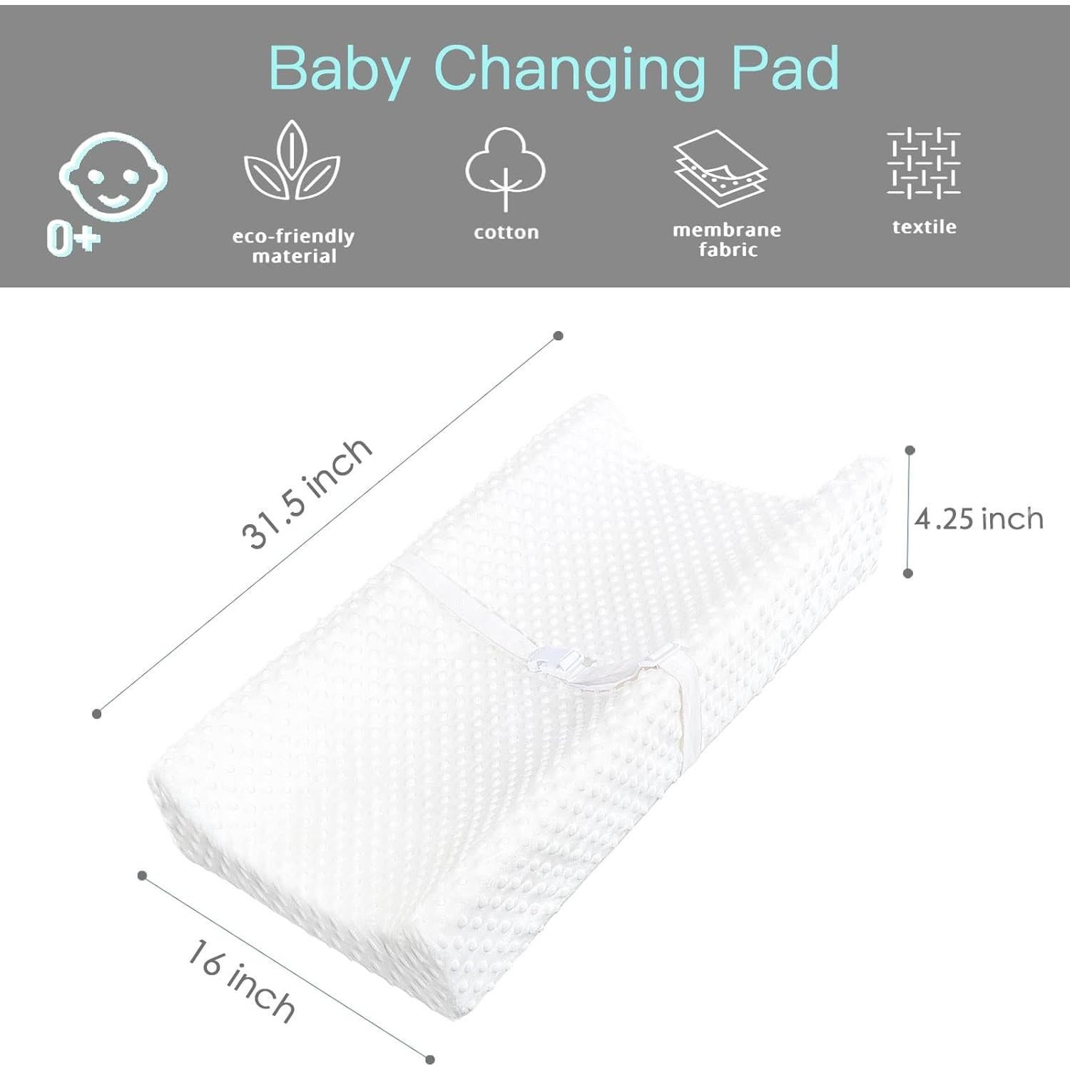 Almohadilla Cambiadora YENING Impermeable 80x40.6 cm Blanca