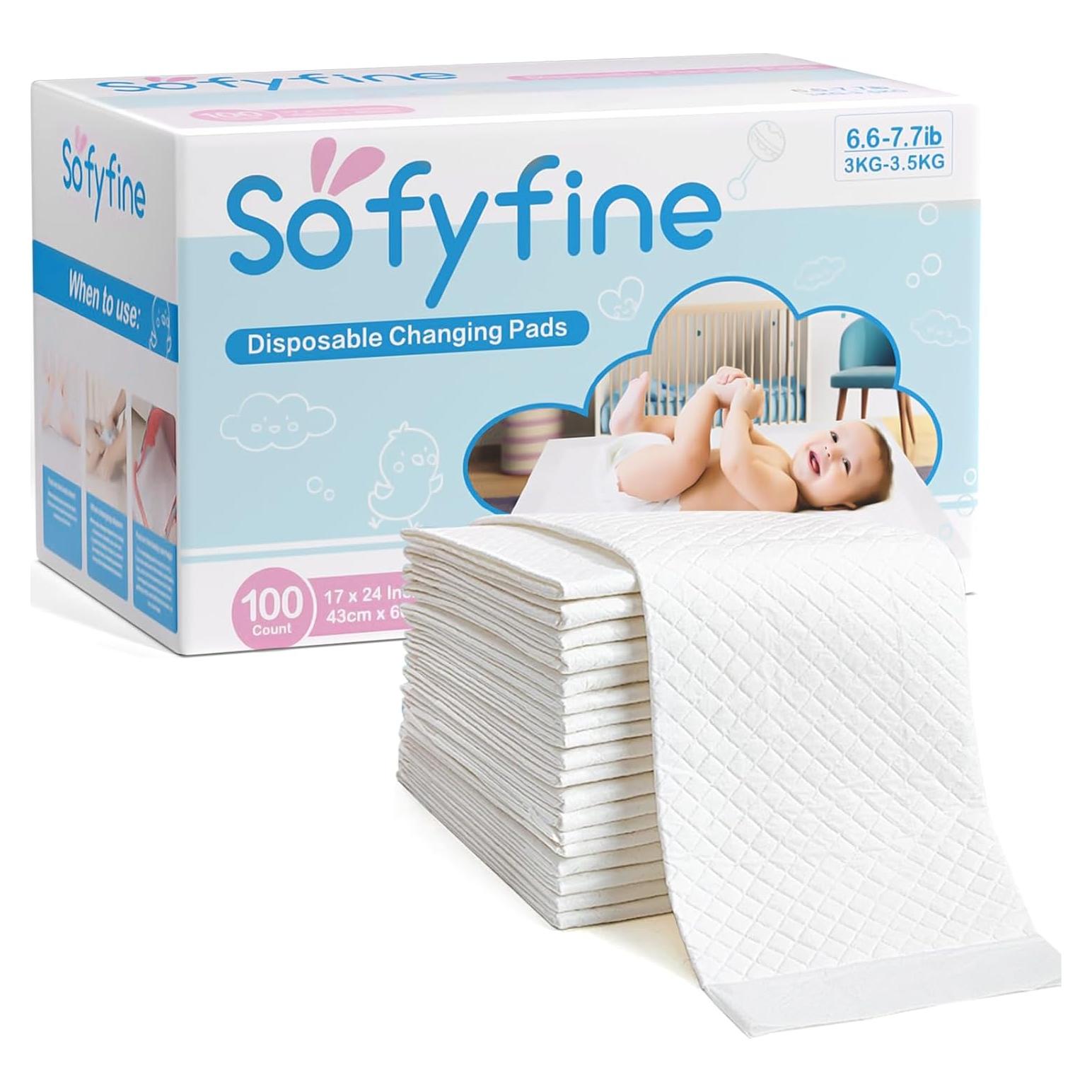 100 Almohadillas Desechables para Cambiar Bebés 43x60 cm SOFYFINE