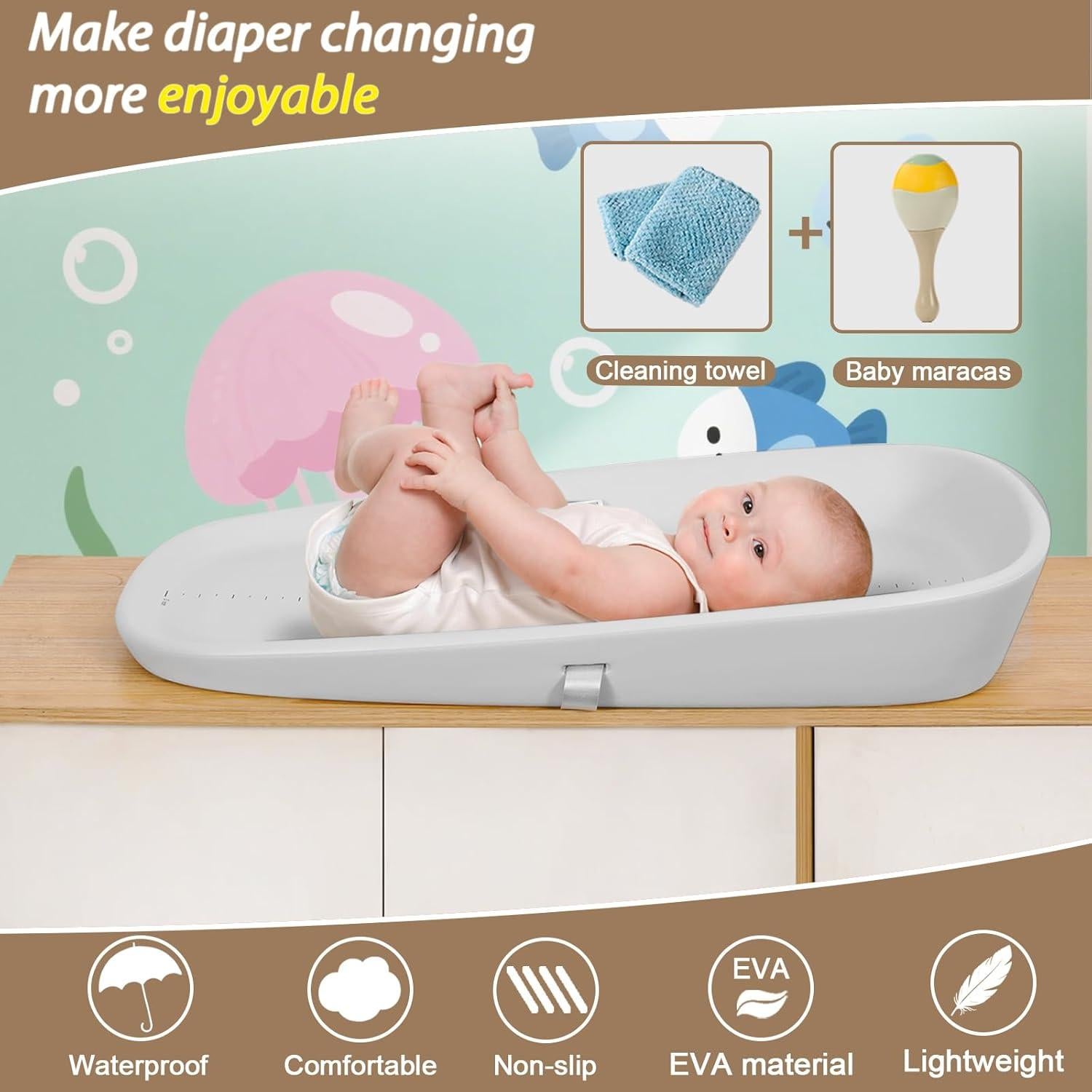 Almohadilla Cambiadora Impermeable Babylush 72x45 cm Antideslizante