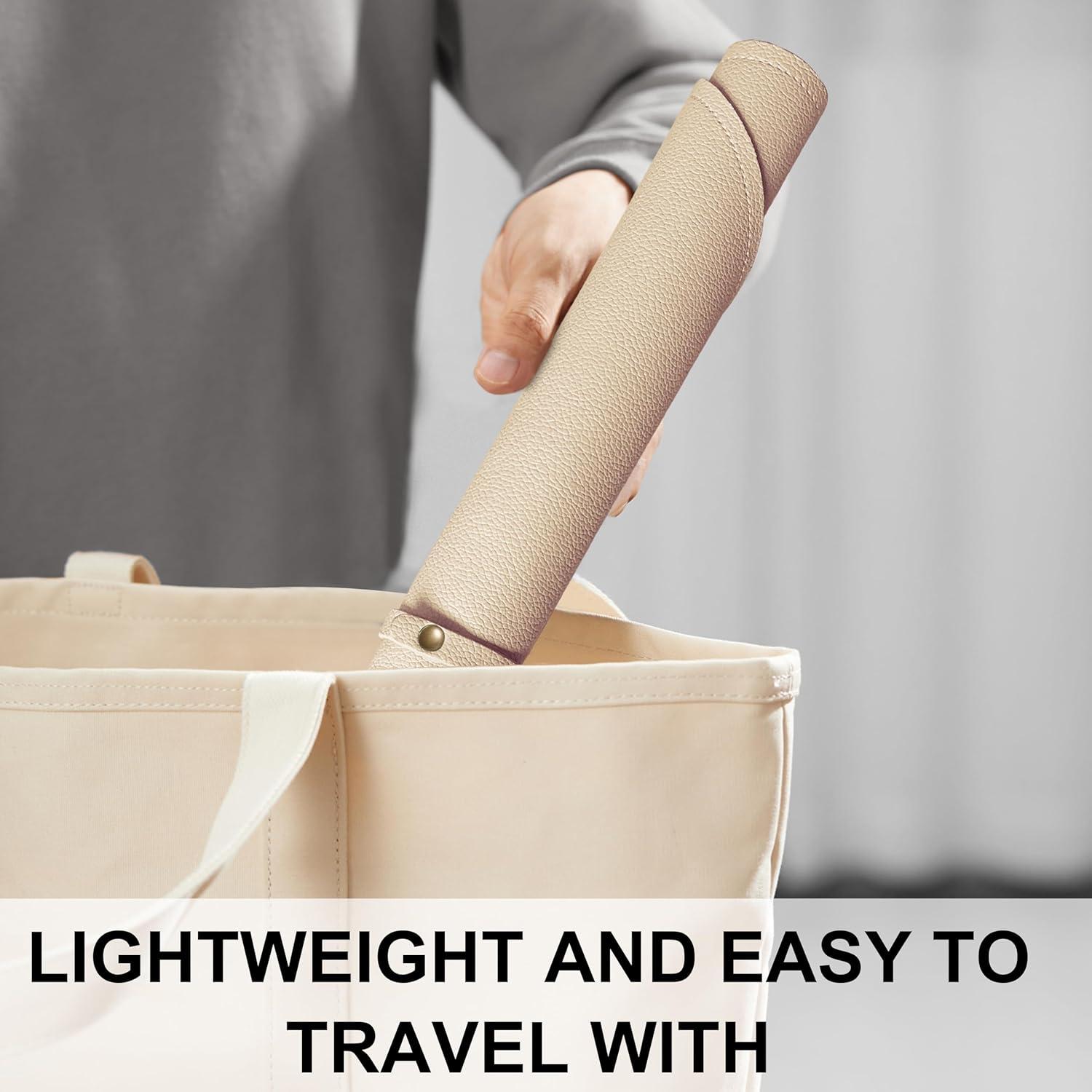 Manta Cambiadora de Pañales Portátil Beige - Cuero Sintético Impermeable 76x43cm