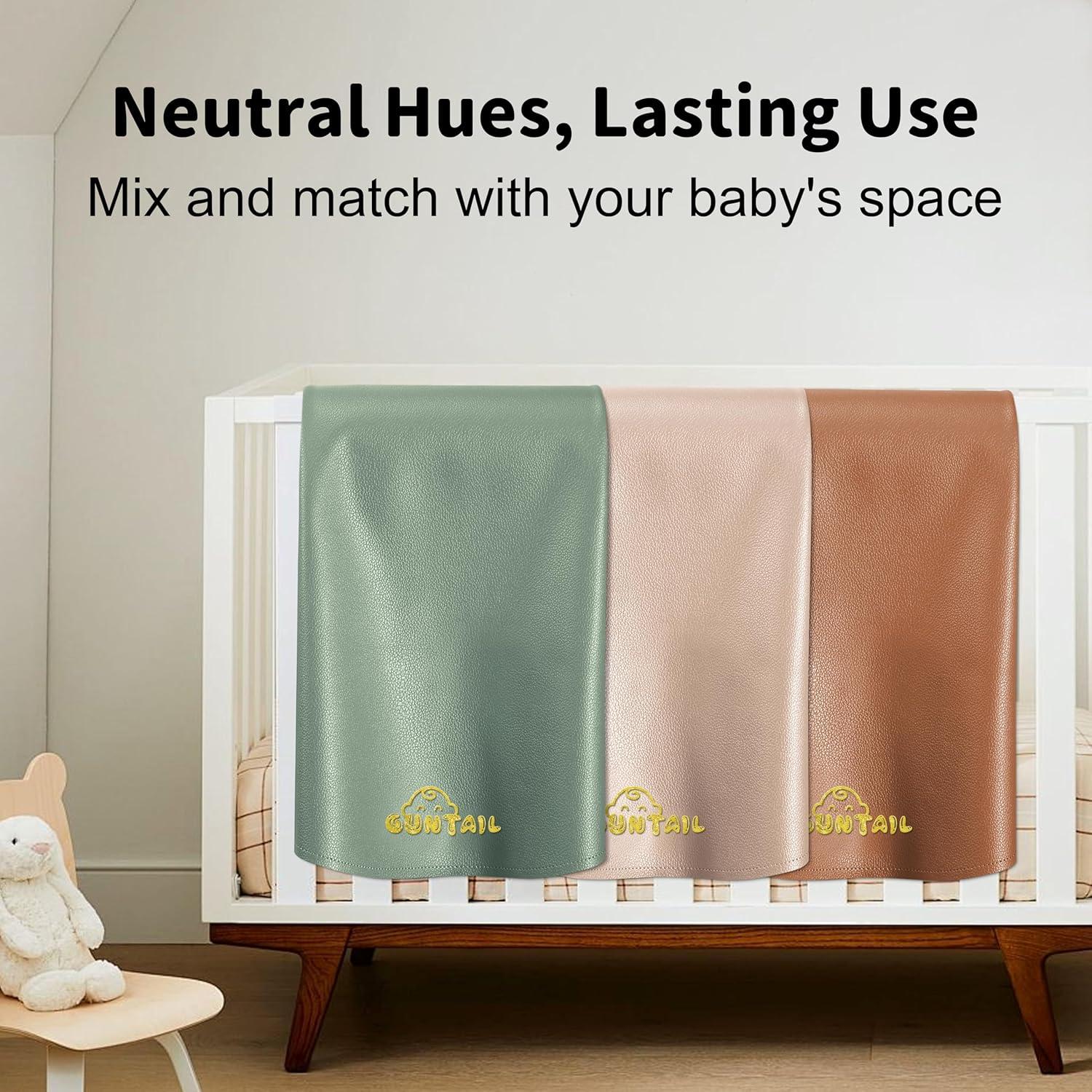 Manta Cambiadora de Pañales Portátil Beige - Cuero Sintético Impermeable 76x43cm